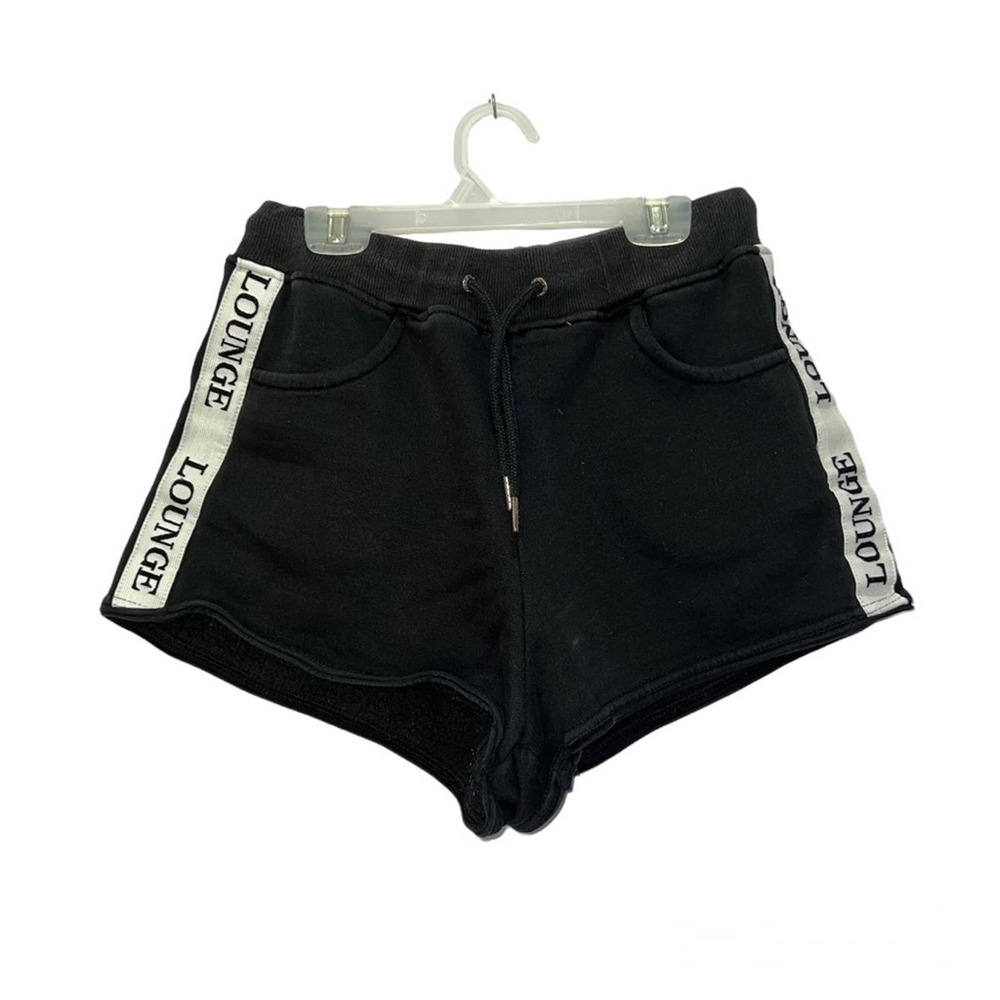 Lounge Apparel Logo Sweat Shorts Pajamas Sleep Black Loungewear L